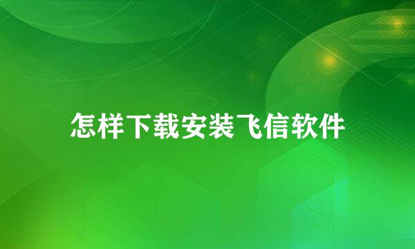 怎样下载安装飞信软件