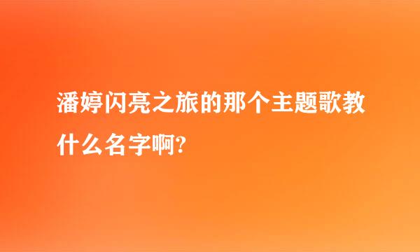 潘婷闪亮之旅的那个主题歌教什么名字啊?