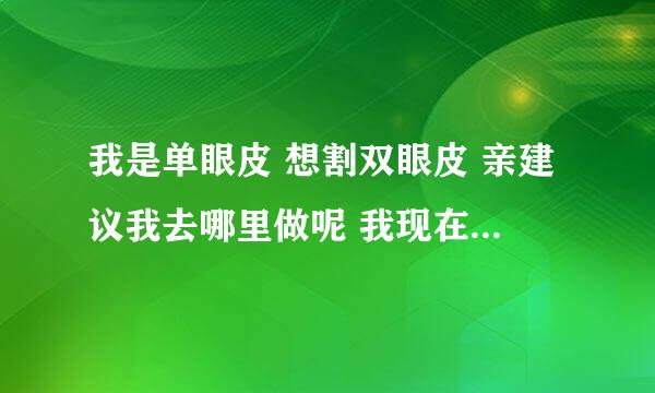 我是单眼皮 想割双眼皮 亲建议我去哪里做呢 我现在在大连上班 一般恢复的怎么样啊 几天能恢复正常呢