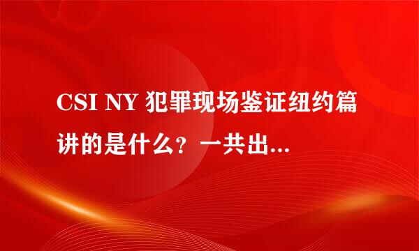 CSI NY 犯罪现场鉴证纽约篇讲的是什么？一共出了多少季？