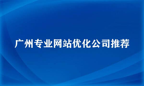 广州专业网站优化公司推荐