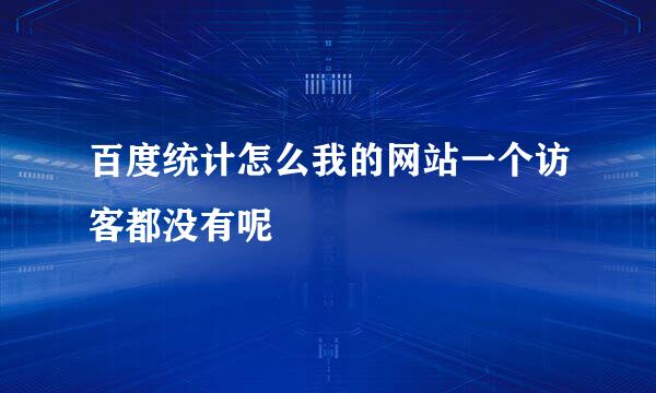 百度统计怎么我的网站一个访客都没有呢