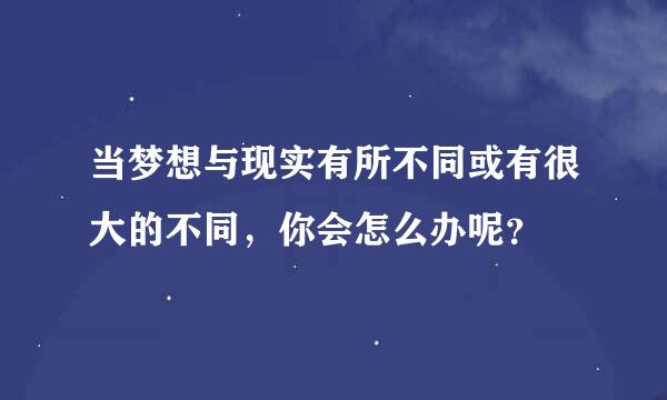 当梦想与现实有所不同或有很大的不同，你会怎么办呢？