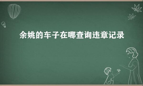 余姚的车子在哪查询违章记录