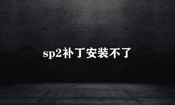 sp2补丁安装不了