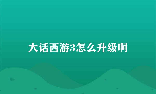 大话西游3怎么升级啊