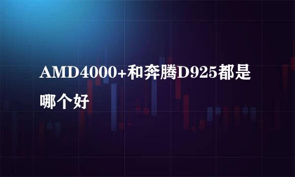 AMD4000+和奔腾D925都是哪个好