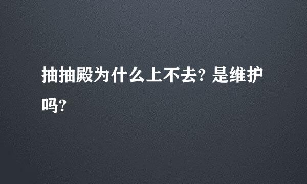 抽抽殿为什么上不去? 是维护吗?