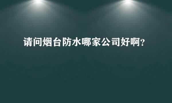 请问烟台防水哪家公司好啊？