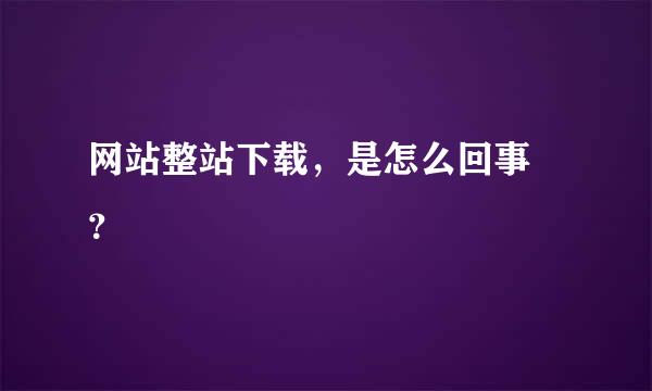 网站整站下载，是怎么回事 ？