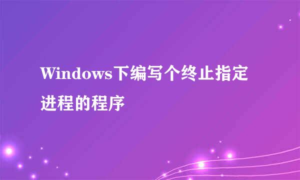 Windows下编写个终止指定进程的程序