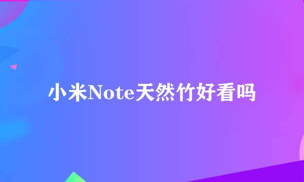 小米Note天然竹好看吗