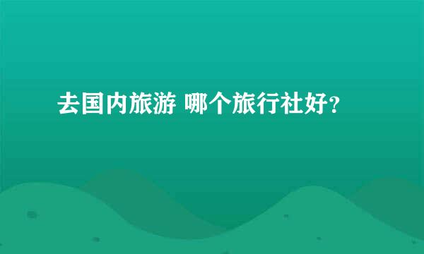 去国内旅游 哪个旅行社好？