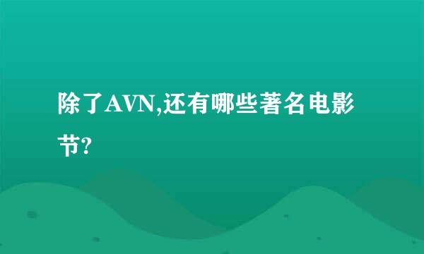 除了AVN,还有哪些著名电影节?