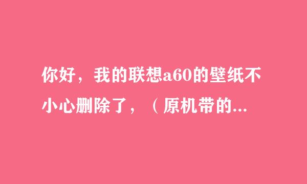 你好，我的联想a60的壁纸不小心删除了，（原机带的）。怎么恢复？谢谢