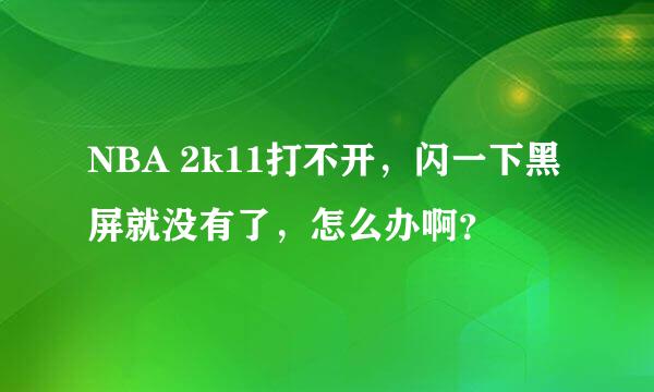 NBA 2k11打不开，闪一下黑屏就没有了，怎么办啊？