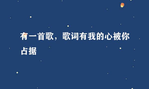 有一首歌，歌词有我的心被你占据