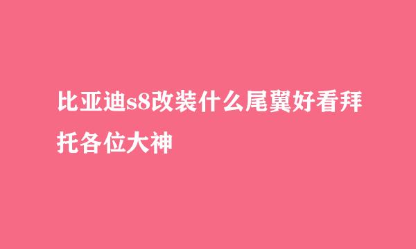 比亚迪s8改装什么尾翼好看拜托各位大神