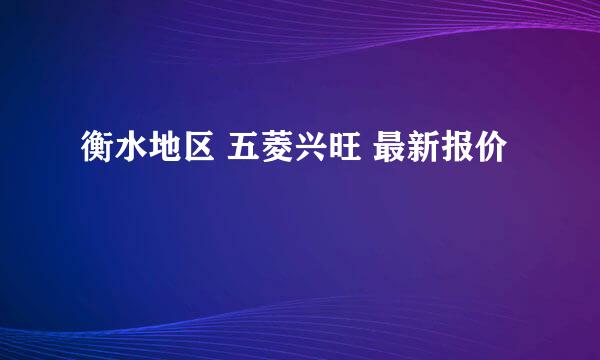 衡水地区 五菱兴旺 最新报价