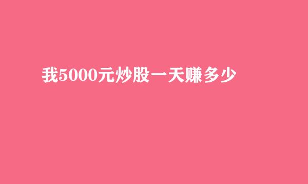 我5000元炒股一天赚多少