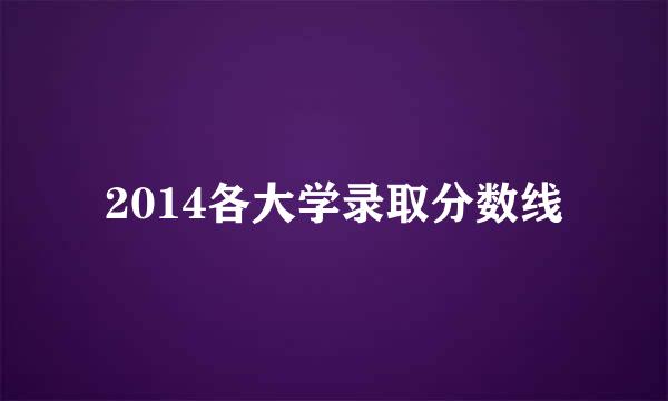 2014各大学录取分数线