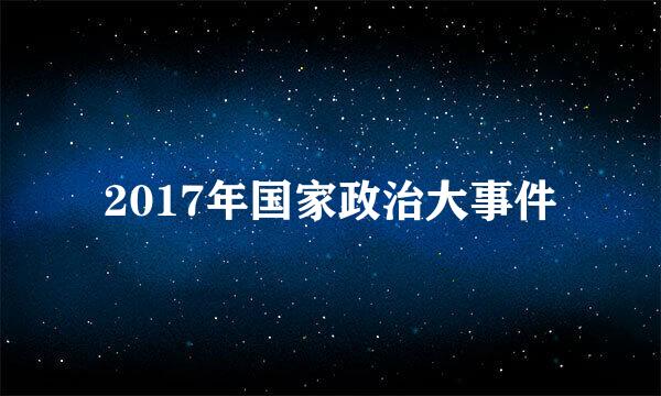 2017年国家政治大事件