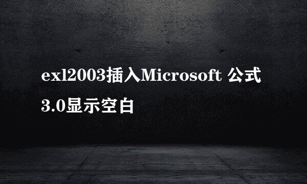 exl2003插入Microsoft 公式3.0显示空白