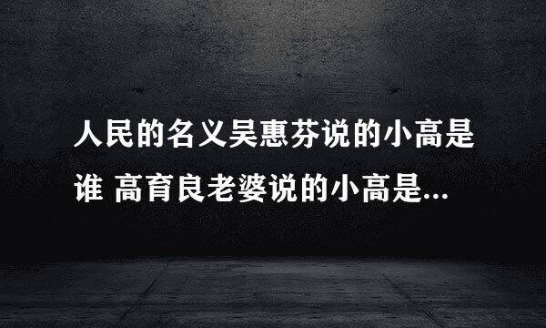 人民的名义吴惠芬说的小高是谁 高育良老婆说的小高是不是高小琴