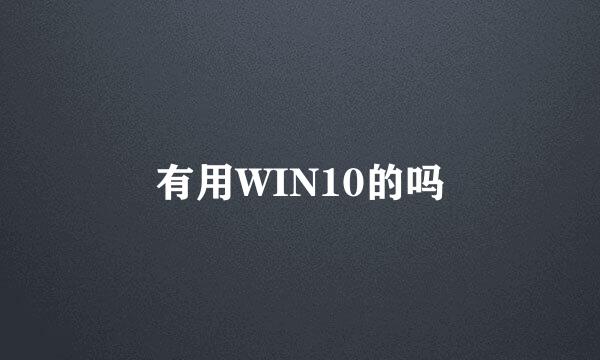 有用WIN10的吗