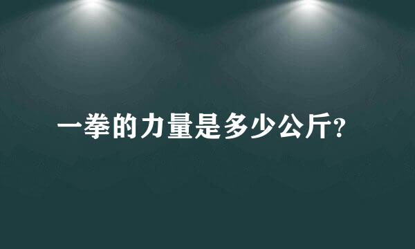 一拳的力量是多少公斤？