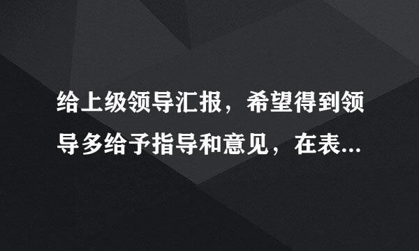 给上级领导汇报，希望得到领导多给予指导和意见，在表述上有什么技巧吗？