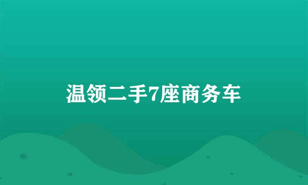 温领二手7座商务车