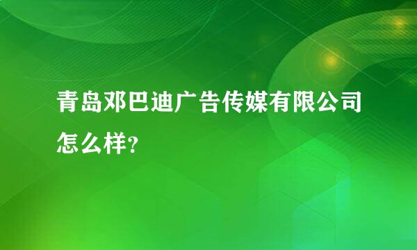 青岛邓巴迪广告传媒有限公司怎么样？