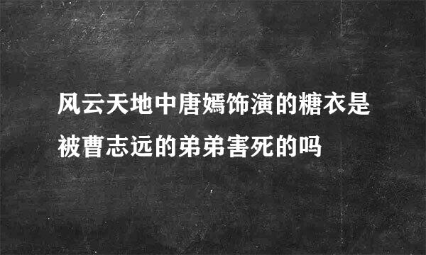 风云天地中唐嫣饰演的糖衣是被曹志远的弟弟害死的吗