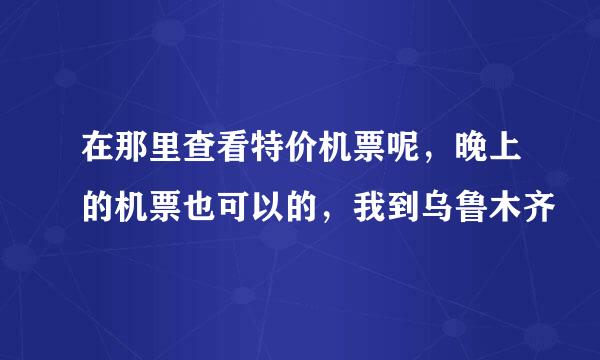 在那里查看特价机票呢，晚上的机票也可以的，我到乌鲁木齐