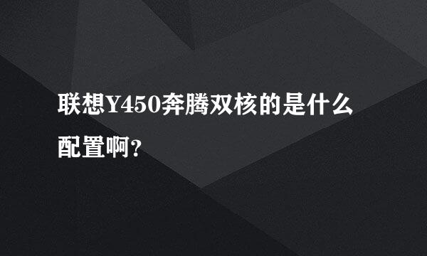 联想Y450奔腾双核的是什么配置啊？