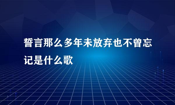 誓言那么多年未放弃也不曾忘记是什么歌