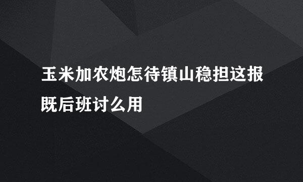 玉米加农炮怎待镇山稳担这报既后班讨么用