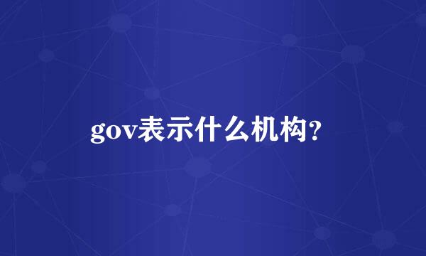 gov表示什么机构？