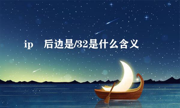 ip 后边是/32是什么含义