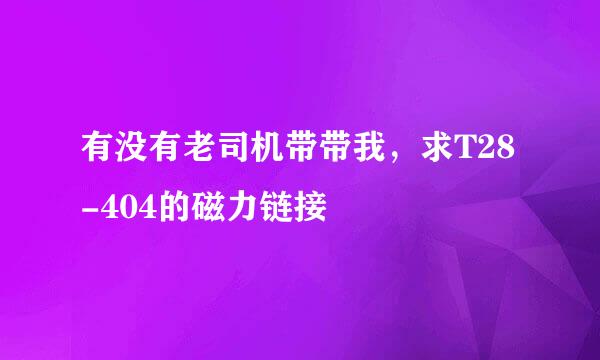 有没有老司机带带我，求T28-404的磁力链接