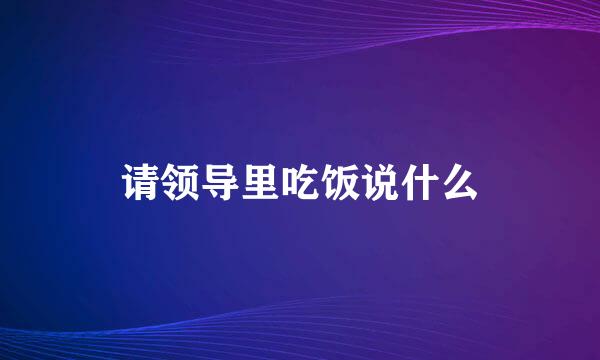 请领导里吃饭说什么