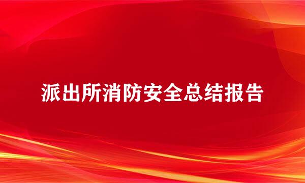 派出所消防安全总结报告