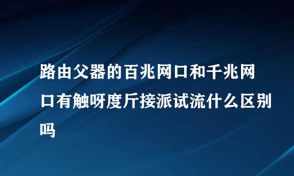 路由父器的百兆网口和千兆网口有触呀度斤接派试流什么区别吗