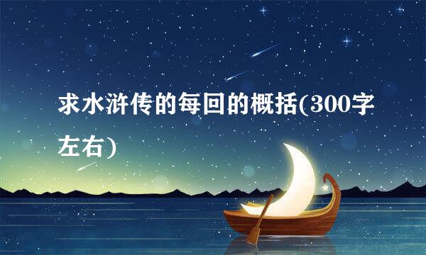 求水浒传的每回的概括(300字左右)