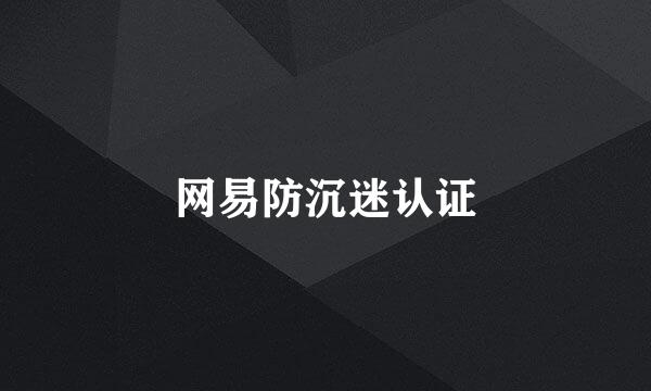 网易防沉迷认证