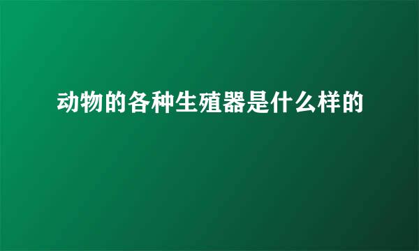 动物的各种生殖器是什么样的