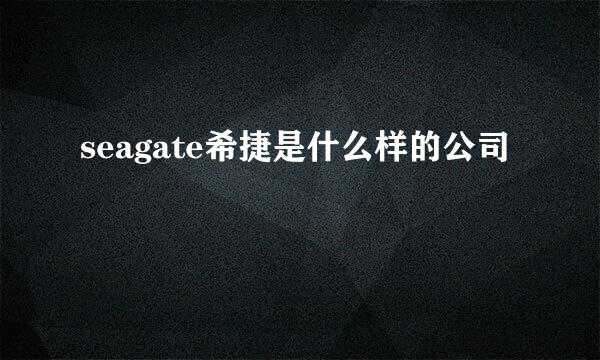 seagate希捷是什么样的公司