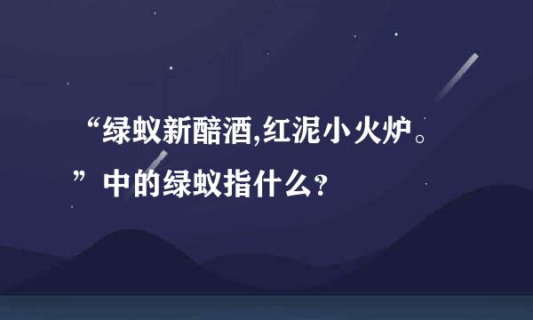 “绿蚁新醅酒,红泥小火炉。”中的绿蚁指什么？