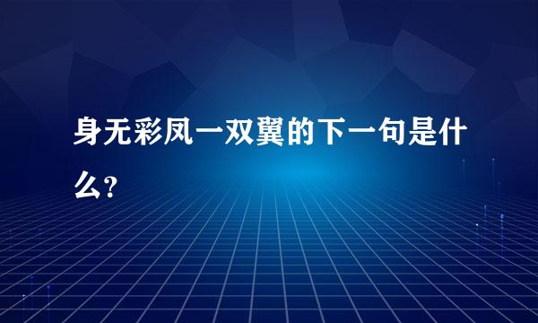 身无彩凤一双翼的下一句是什么？